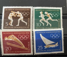 PC194 - DDR 1960 SPORT/ Jocurile olimpice, serie MNH, 4v foto