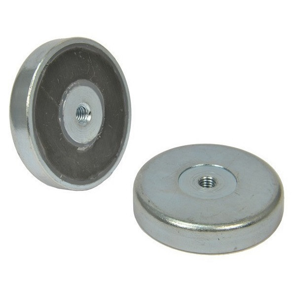 Magnet ferita oala &Oslash;50 mm, cu filet interior M6, putere 12,5 kg
