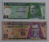 Lot 2 bancnote Guatemala - 1 și 5 Quetzales 2006 și 2008