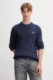 Tommy Jeans pulover de bumbac culoarea bleumarin, DM0DM21652