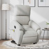 vidaXL Fotoliu de masaj rabatabil electric cu ridicare gri, microfibră
