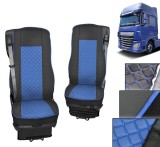 Cumpara ieftin Set huse din piele ecologica pentru DAF XF 106 (2015-2021) Albastru Negru