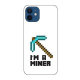 Husa compatibila cu Apple iPhone 12 Silicon Gel Tpu Model Minecraft Miner