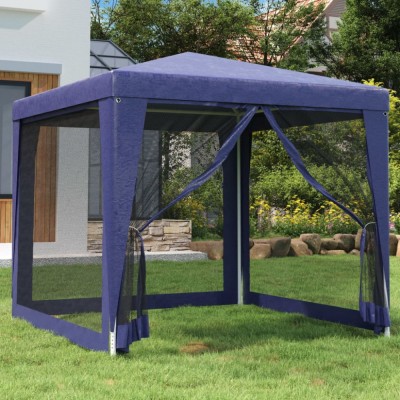 Gossi cort de petrecere, 4 pereti de plasa, albastru, 2,5x2,5 m, hdpe foto