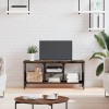 VidaXL Comodă TV, stejar afumat, 100x35x45 cm, lemn prelucrat &amp; fier 831800
