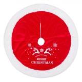 Fustă Brad, Model Merry Christmas, Catifea Roșie, Blană Albă, Diametru 90 cm, Oem