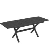 Outsunny Masă de Grădină Extensibilă din Aluminiu Masă de Luat Masa &icirc;n Aer Liber Efect Lemn 8-10 Persoane 214x85x73cm Gri Antracit | Aosom Romania