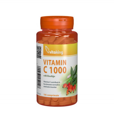 Vitamina C 1000 mg cu macese, 100tab, Vitaking foto