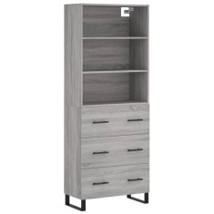 Dulap inalt, gri sonoma, 69,5x34x180 cm, lemn compozit