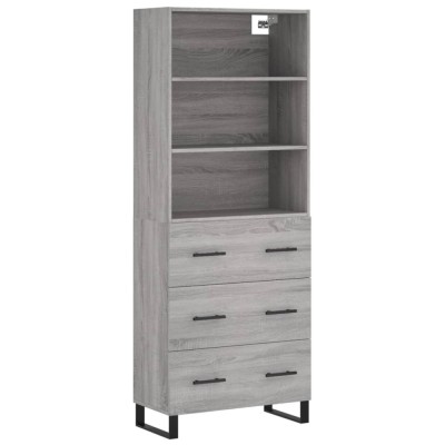 Dulap inalt, gri sonoma, 69,5x34x180 cm, lemn compozit foto