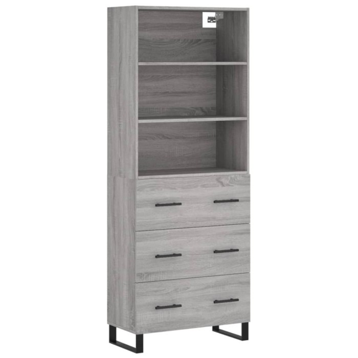 Dulap inalt, gri sonoma, 69,5x34x180 cm, lemn compozit
