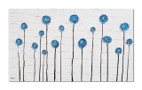 Cumpara ieftin Tablou pictat manual, Flori in abstract, 100x60cm ulei pe panza in cutit efect 3D
