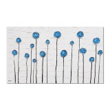 Tablou pictat manual, Flori in abstract, 100x60cm ulei pe panza in cutit efect 3D