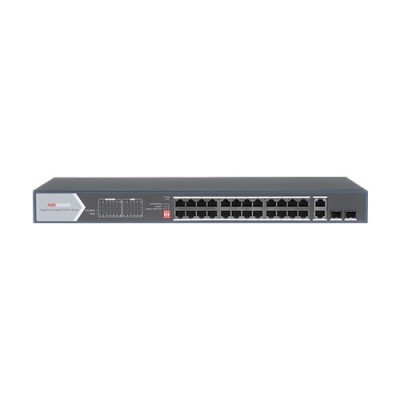 Switch 20 porturi PoE, 4x Hi-PoE, 2x Gigabit SFP, 2x RJ-45 - HIKVISION DS-3E0528HP-E foto