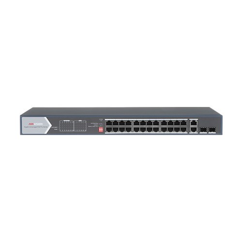 Switch 20 porturi PoE, 4x Hi-PoE, 2x Gigabit SFP, 2x RJ-45 - HIKVISION DS-3E0528HP-E