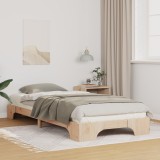 VidaXL Cadru de pat de podea cu depozitare Maro 80 x 210 cm lemn