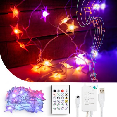 Lumina inteligenta sir - stea - USB - 25 LED-uri RGB - 5 m - Bluetooth Best CarHome foto