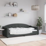 VidaXL Pat de zi, gri &icirc;nchis, 90x200 cm, material textil