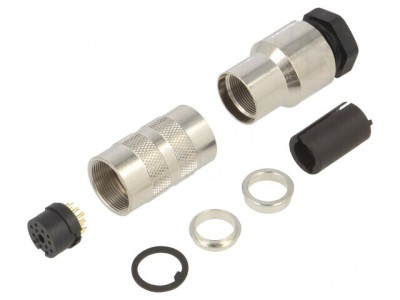 Conector M16 Mufă 12 PIN Filet Interior Aurit 3A foto
