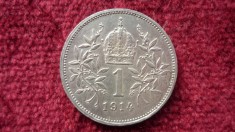 1 KORONA COROANA 1914 ARGINT *****