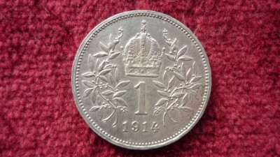 1 KORONA COROANA 1914 ARGINT ***** foto