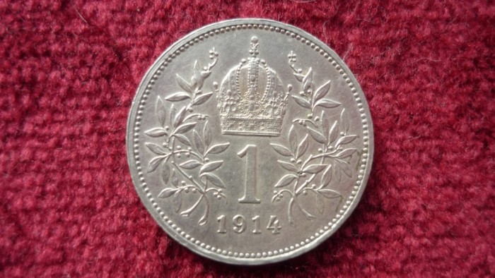 1 KORONA COROANA 1914 ARGINT *****