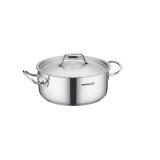 Oala din inox cu capac, capacitate 9.5 litri 28x16 cm, Korkmaz