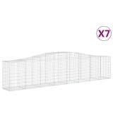 Cumpara ieftin Cosuri gabion arcuite 7 buc, 400x50x80/100 cm, fier galvanizat