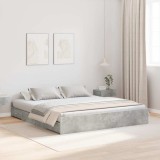 Cumpara ieftin Cadru de pat cu depozitare cu sertar cu headboard cu depozitare Gri beton 200 x 200 cm