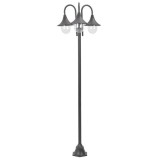 Cumpara ieftin VidaXL St&acirc;lp iluminare grădină, E27, 220 cm, aluminiu, 3 lămpi, bronz