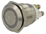 Comutator Anti-Vandalism 2 SPST-NO 2A 36VDC IP65 &Oslash;19mm DUAL LED 12V