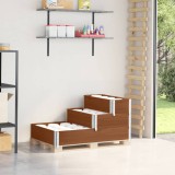 VidaXL Strat &icirc;nălțat cu 3 niveluri, maro, 120x80 cm, lemn masiv pin