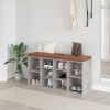 Gossi bancheta pantofar, gri beton, 103x30x48 cm, lemn compozit