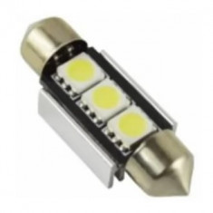 20 X Bec Auto Led Sofit 11 X 39 5050 Cu 3 SMD Alb 12V CanBus JSUN41 ( Pret / 20 Buc ) 090221-10