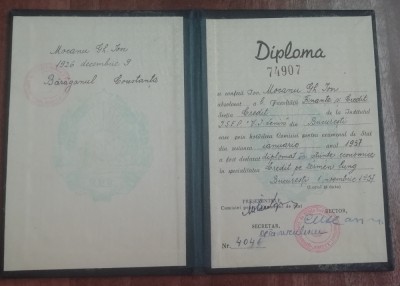 QW13 1 10 - 1957 - Diploma absolvire - Institutul ISEP VI Lenin - contabil foto