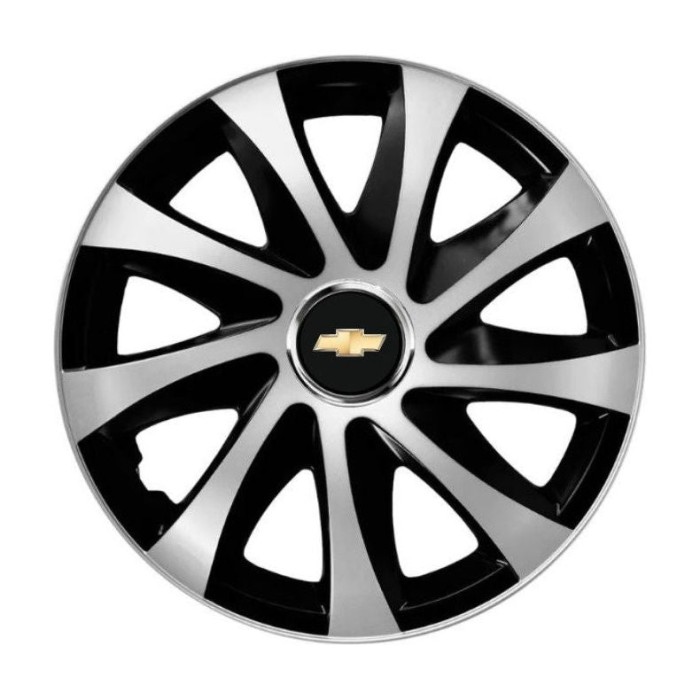 Set 4 capace roti Drift exrta silver&amp;black R15 Compatibil Cu Chevrolet