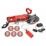 Masina de frezat caneluri pentru zidarie 2400W cu racire apa, 5 discuri