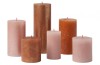 Set de 5 lumanari rustice tip bloc Bolsius Rustic Pillar, Cozy Coppers, fara parfum - RESIGILAT