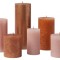 Set de 5 lumanari rustice tip bloc Bolsius Rustic Pillar, Cozy Coppers, fara parfum - RESIGILAT