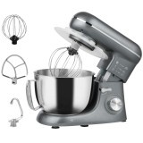 HOMCOM Robot de patiserie 1300 W, robot pentru frăm&acirc;ntat profesional 4,5 L, bol din oțel inoxidabil, 6+P viteze și funcție pulse, argintiu | Aosom Rom