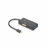 Cablu convertor, Assmann, HDMI/DVI/VGA, Negru