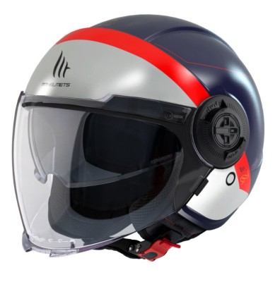 Casca pentru scuter - motocicleta MT Viale SV 68 Unit D7 albastru mat (ochelari soare integrati) (open face) XS (53/54cm) foto