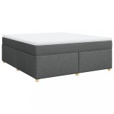 Cumpara ieftin Pat box spring cu saltea, gri inchis, 180x200 cm, textil