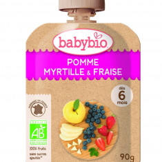 Piure de mere, afine si capsuni Bio, 90g, BabyBio