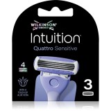 Wilkinson Sword Intuition Quattro Sensitive capete de schimb 3 buc