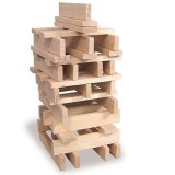 Set constructie cu 100 de piese lemn - Dimensiuni generoase, Vilac