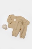 Cumpara ieftin Set bluza si pantaloni, Winter muselin, 100% bumbac - Apricot, BabyCosy (Marime: 12-18 Luni)