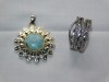 Pandant nou argint , larimar , cadou inel nou argint, 55