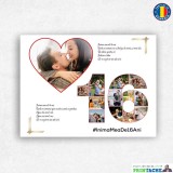 Tablou Canvas #InimaMeaDe16Ani, Panza Bumbac, Imprimare Foto, Cadou Personalizat Familie, Decoratiune Casa, Agatatoare Inclusa