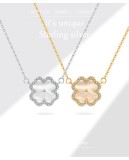 Cumpara ieftin Colier din Argint 925 , zPure Luck, , Pandantiv Trifoi cu Sidef E i Cristale